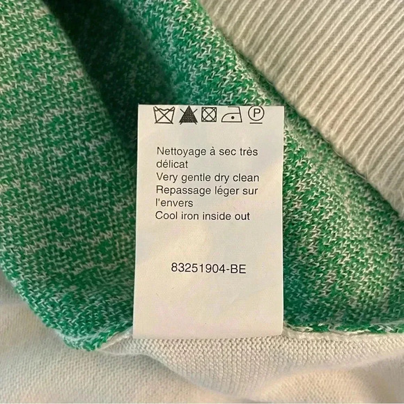 SONIA by Sonia Rykiel Small Argyle Print In Green And Pink Collar Sweater - Picture 7 of 8